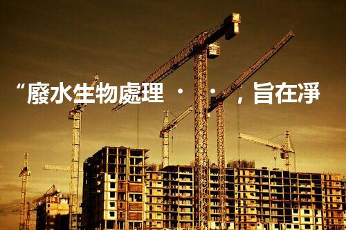 “廢水生物處理，旨在凈化水源，守護碧水藍天”